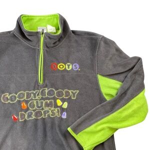 Vintage 2006 Tootsie Roll DOTS Mens XL Fleece Goody Goody Gum Drops Quarter Zip